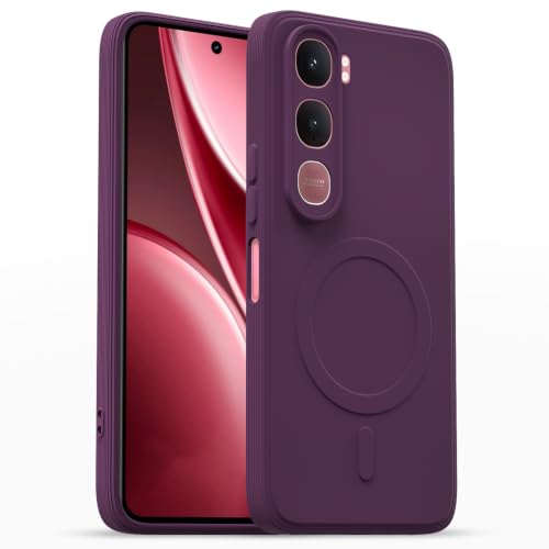 Image of Pikkme Back Cover for Vivo Y31 5G Soft Matte Silicone Mag-Safe Design (Mag-Safe Not Support) Camera Protection | Slim Fit Bumper Cover (Purple)