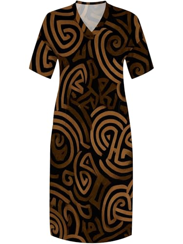 Image of SUZONANA Plus Size Dresses for Curvy Women African Print American Dress Summer Outfits Casual Loose with Pocket