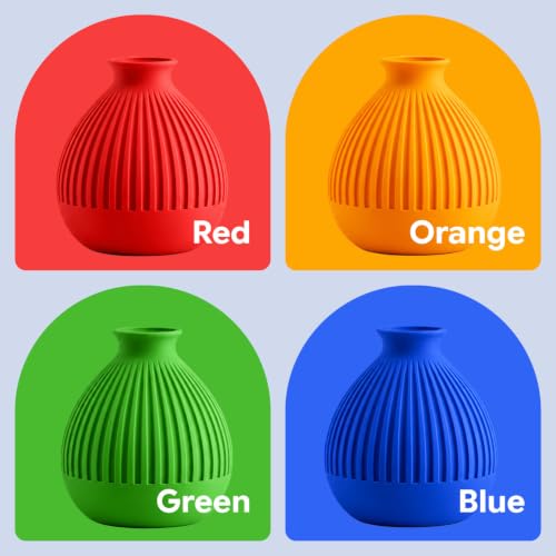 Image of Gizmo Dorks 1.75mm PLA 3D Filament 4 Color 200g Each Blue Green Orange Red | Eco Friendly Bioplastic, Multi Sample Trial Bundle Pack, Universal FDM Extrusion Fit, Small Project Starter