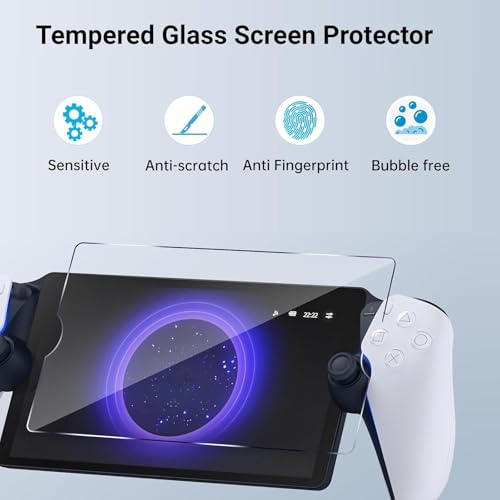 Image of TMG 5in1 Accessories for PS Portal Console Carrying Case Storage Bag for PS5 Portal with Tempered Glass Screen Protector + Cover Case+ Grips + Silicone for Controller Part .(Grey)