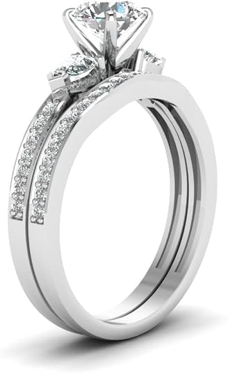 10K 14K 18K Gold Round Cut Moissanite Wedding Ring Sets for Women,1.75/2.75 CTW Moissanite Engagement Ring Sets Wedding Engagement Anniversary Bands Set Free Engraved3