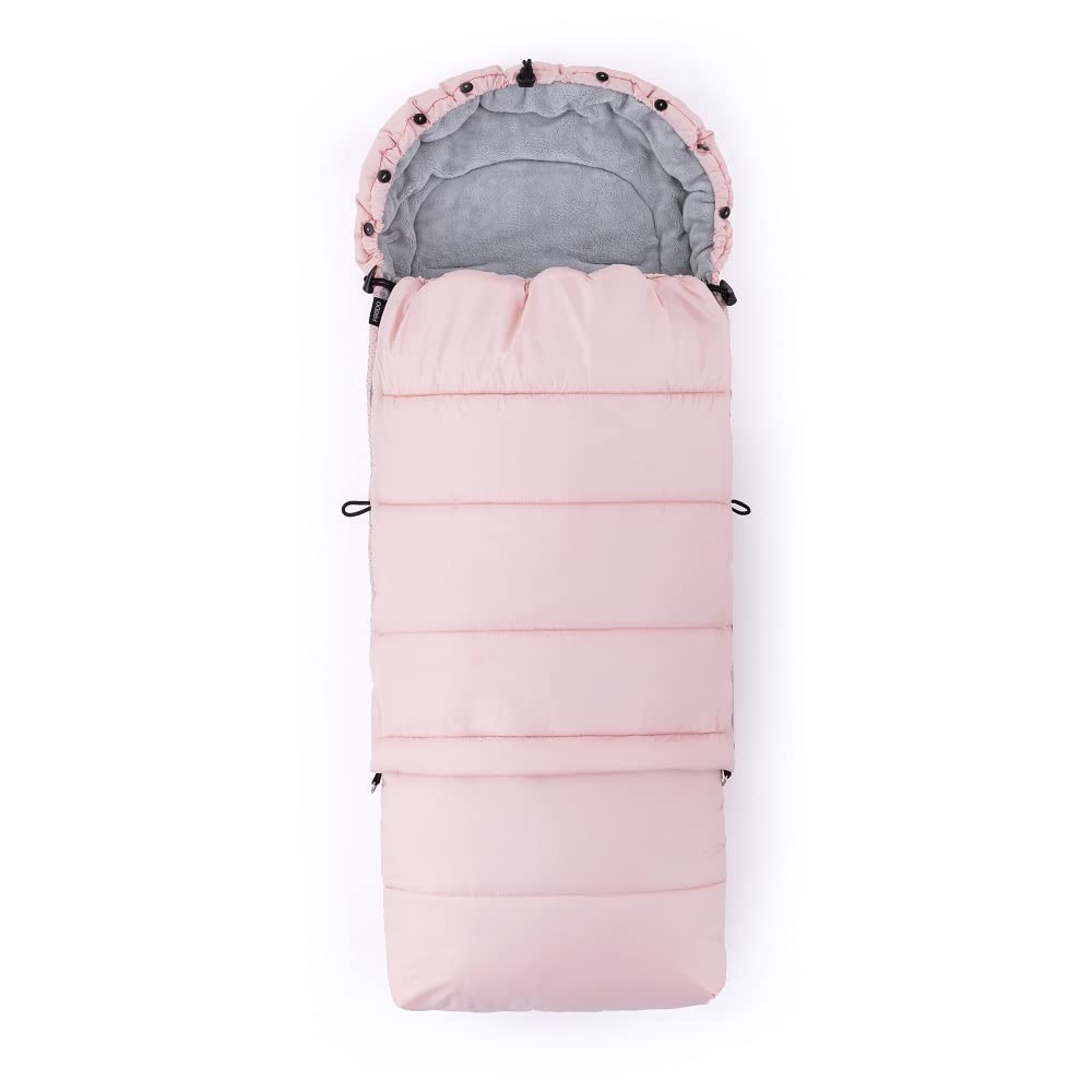 FEEDO Chancelière d'hiver 3 en 1 pour poussette, buggy et siège auto - Chaude - Imperméable - Coupe-vent - Rose