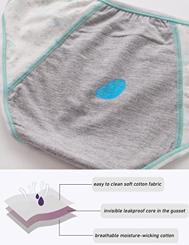 Kiench Teen Girls' Period Underwear Cotton Juniors Leak Proof Protective Panties 6-Pack2