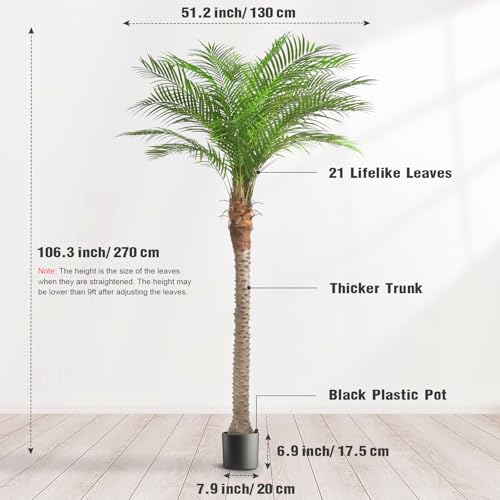 Image of Vitalismo Artificial Phoenix Palm Tree 9ft 2 Set Tall Outdoor /Indoor Decor