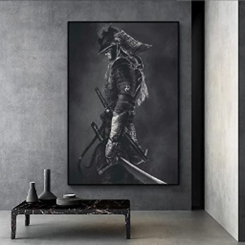 Toile Samouraï HD aux lignes abstraites, décoration murale durable 60x90