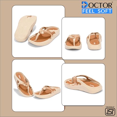 Image of DOCTOR FEEL SOFT Men Cushioned Thong Slippers with Soft Footbed, Lightweight Comfortable Everyday Wear Slippers, Flexible Sole for Indoor Outdoor Use and Relaxed Walking