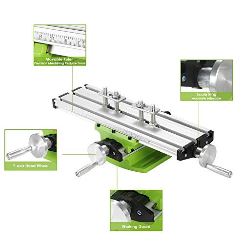 GMKD Mini Milling Machine Work Table, Portable Compound Bench with X-Y 2 Axis Adjustive, Multifunction Drilling Slide Table for Bench Drill, Electric Drill Stand