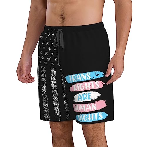 Trans Rights are Human Rights Transgender Men's Swim Trunks Quick Dry Board Shorts Pockets Swimsuit Swimwear for Men2