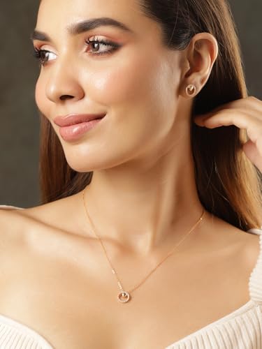 Image of Rubans Gold Plated Wedding Pendant Jewellery Set for Women