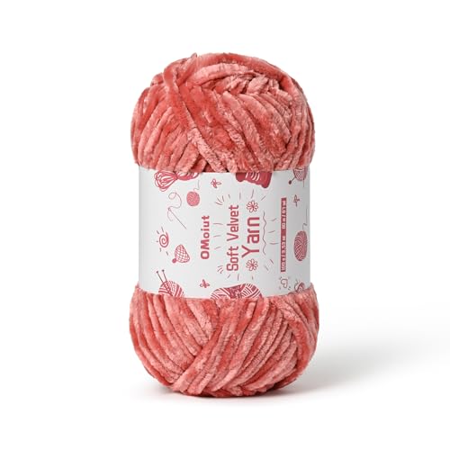 Image of 100g Fluffy Velvet Chenille Yarn for Crocheting and Knitting, 80m (87.5yd) Baby Yarn for Crocheting Soft, Crochet Chunky Yarns Amigurumi Yarns (Gray Pink)