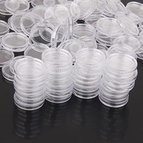 100 cápsulas redondas transparentes para monedas 22mm miniatura 2