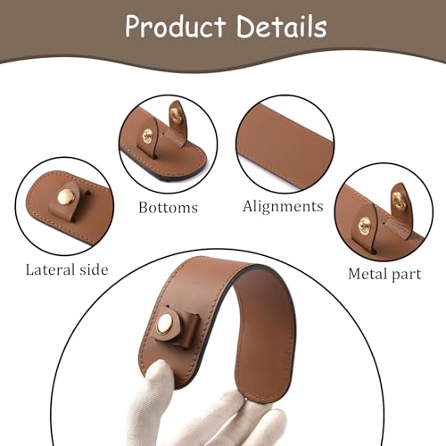 Image of 2 Pack Leather Purse Shoulder Strap Pads for Pressure Relief, Detachable Bag Handle Wrap Cover