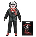 NECA Billy The Puppet Saw Movie Figura de acción vestida a escala de 6 pulgadas, traje negro con pajarita roja, exhibición de coleccionista con bolsa de juego o regalo