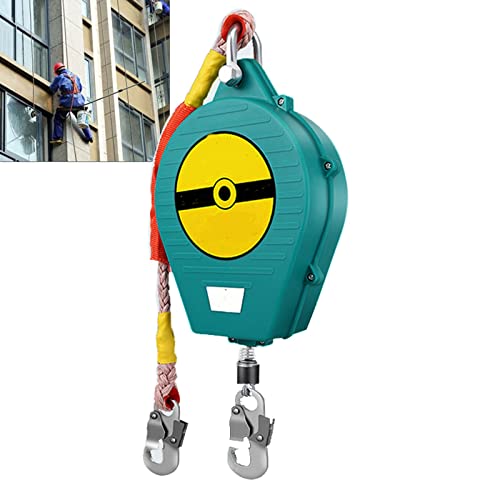 Dispositivo Anticaduta Retrattile 3/5/7/10/15/20m, Imbragatura di Sicurezza Anticaduta con Corda di Sicurezza Ignifuga, Dispositivi di Protezione Personale per la Sicurezza Sul Lavoro10m