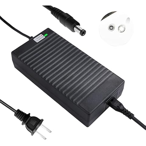 54.6V 5A Electric Bike Battery Charger for 48V Lithium Battery, AC120V Input, DC5.5MM 2.5/2.1MM Jack Cover