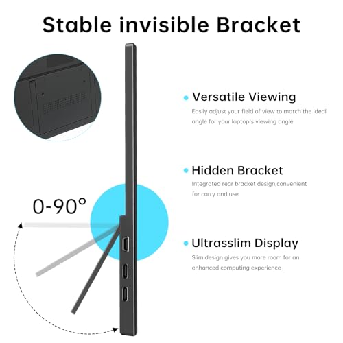 Image of Portable Monitor 15.6 inch 1080P USB-C HDMl Ultra-Slim Travel Monitor with Kickstand, for Laptop, Pc, Gaming