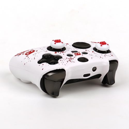 Image of Pixelated Skull Controller Skin Compatible with Xbox Elite Series 2 Core Wireless Controller, RALAN Protector Case, Customised Thumb Grips Cap