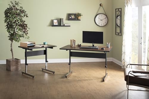 Calico Designs Adapta Desk - Height Adjustable Desk - 23"-33.5" - All-Purpose Standing Table for Home Office, Art, and More - Black/Walnut - Thumbnail 4