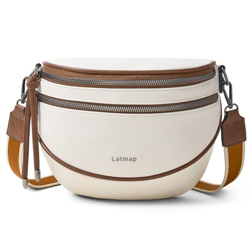Image of Crossbody Sling Bags For Women Bum Purses Handbags Go Free Cross Body Fanny Packs For Woman Mon Shoulder Bag Beige
