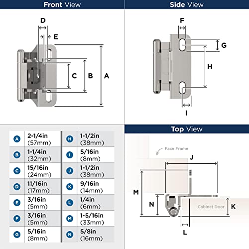 Image of Amerock 1 Pair 1 /4 inch Overlay Polished Chrome Partial Wrap Cabinet Hinge