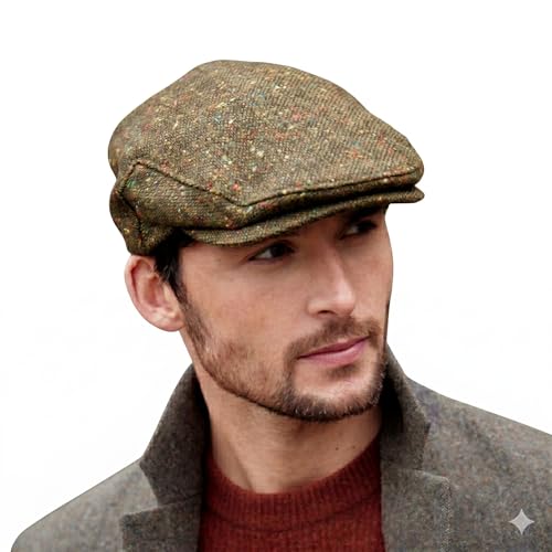 Image of Irish Newsboy Flat Cap for Men Made in Ireland, 100% Irish Wool