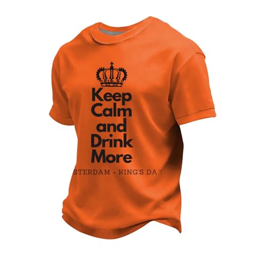 T-shirt pour la journée des Pays-Bas - T-shirt orange à manches courtes - T-shirt décontracté confortable avec imprimé graphique, Orange, S