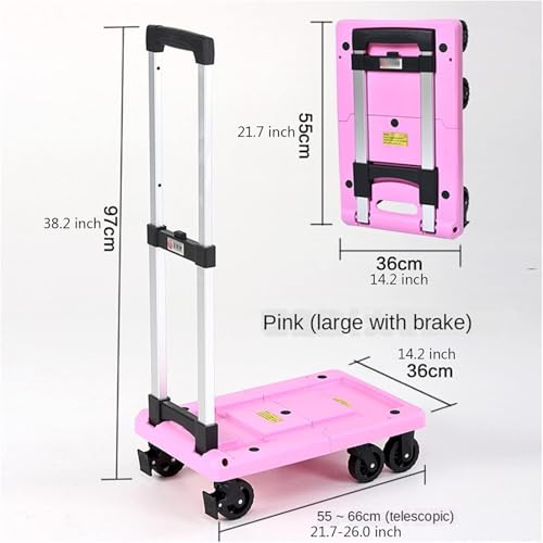Carretilla de Plataforma Plegable con Ruedas Giratorias 360° Amarilla miniatura 2