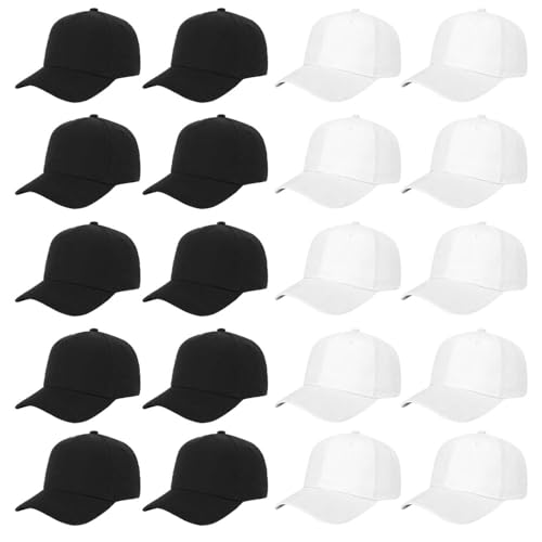 Image of Wholesale 20-Pack Solid Baseball Caps - DIY, Breathable, Adjustable Fit