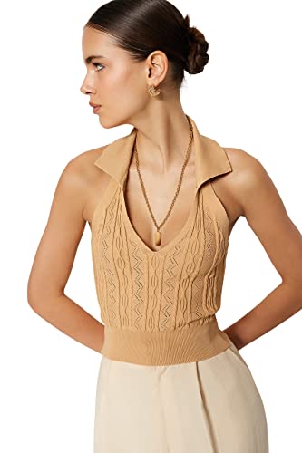 Blusa de punto mujer cuello en V dilema de ropa resuelto sin arrugas