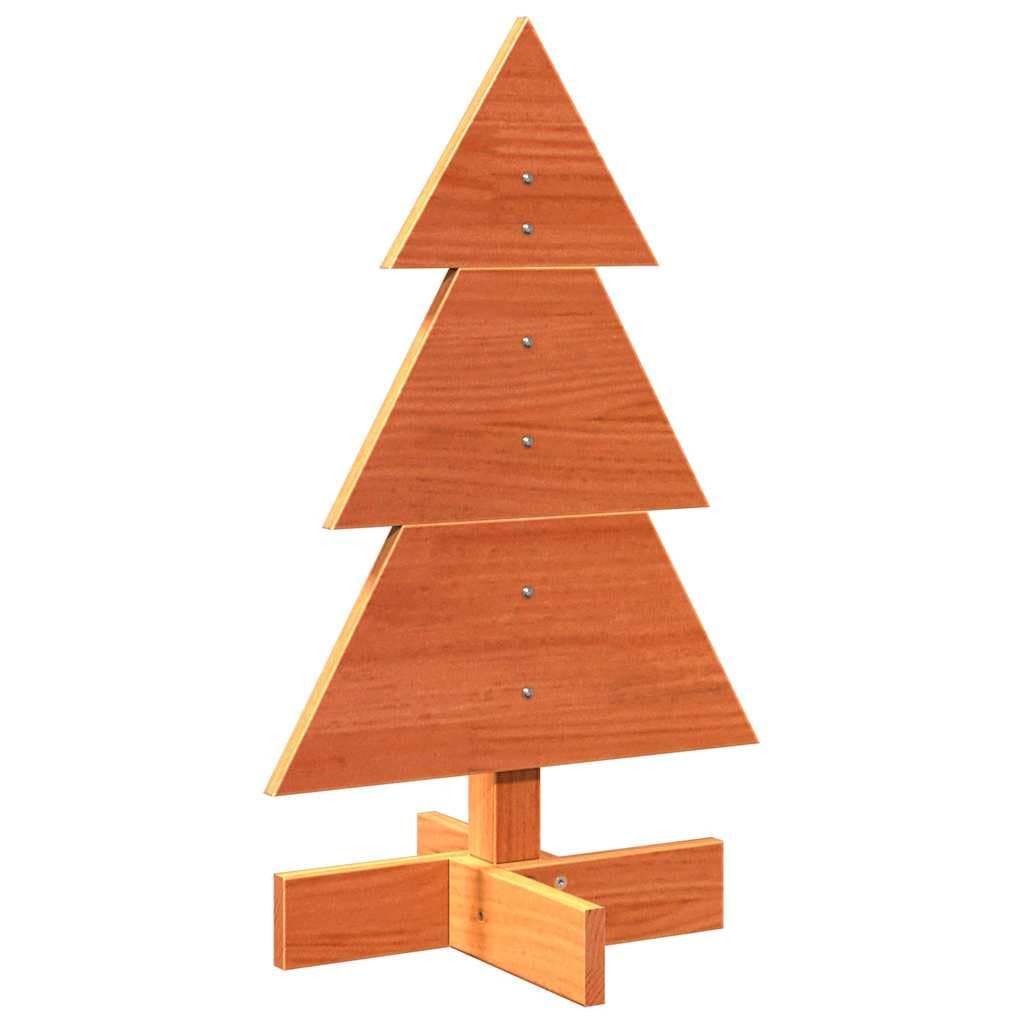 Choinka do dekoracji, woskowobrązowa 60 cm, lite drewno sosnowe, rustykalny urok do domu i biura, indywidualna aranżacja, stabilna podstawa, idealna do dekoracji świątecznych wewnątrz