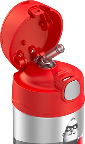 THERMOS FUNTAINER Garrafa de canudo infantil de aço inoxidável isolada a vácuo de 355 ml, Incredible