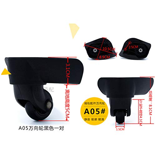 Trunk Wheels,Luggage Wheels Replacement, 360 Degree Swivel Luggage Mute Wheel Suitcase Replacement Repair Wheels Parts Spinner (A05#)2