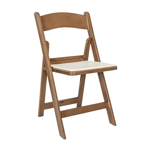 Image of Flash Furniture Hercules Commercial Indoor /Outdoor Folding Event Chair, Wood Look, Weather-Resistant, Lightweight Design, Versatile Use, Chestnut