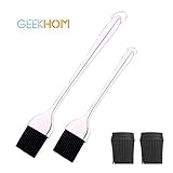 Basting Brushes, GEEKHOM Baking and Cooking Stainless Steel Pastry Brush with 2 Replacement Silicone Brush Heads For Kitchen, BBQ, Cake, Meat