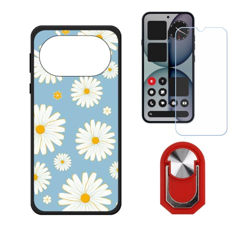 BMPNLSZ �K�p Nothing Phone 4A�p+HD�����K���X�ɓK�����ėpTPU�P�[�X�A�V���J�Q���P�[�X�o���p�[�ی�o�b�N�P�[�X-�ɓK����9�d�x�X�N���C�u�h�~�X�N���[���v���e�N�^(6,78") + ���O���\�Ŕėp�I��360�x��]�\�ȃX�e���g