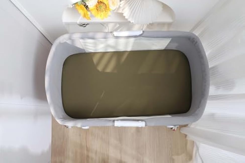 Onacosht 100% Organic Cotton Bassinet Sheets 33 x 19 Compatiable with Baby Delight Beside Me Dreamer Bassinet & Mika Mikcy Bedside Sleeper, Jersey Knit, 2 Pack Olive and Sage