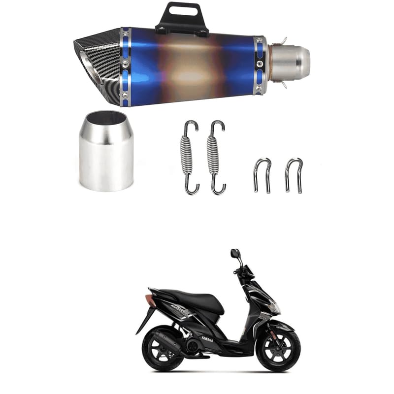 LOVMOTO Premium Akra-pov-ic Universal Exhaust/Silencer Muffler Pipe Hexa Cut,Blue, Stainless Steel Exhaust Silencer 36-51 mm Muffler Pipe for All Bikes/Motorcycle Comfortable With Jo-gr