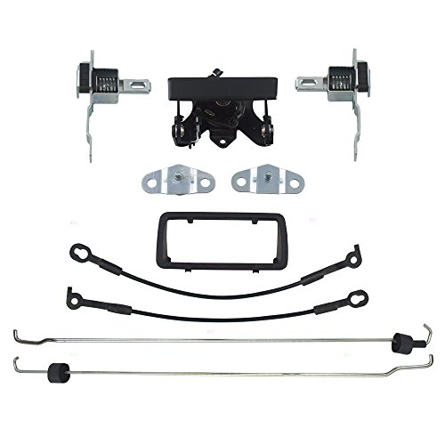 AUTOANDART Brock Replacement Set Tailgate Handles & Bezels w/ Latches Cables Rods & Bed Side Hinges Kit Compatible with 1994-2004 S10 Sonoma Pickup Truck