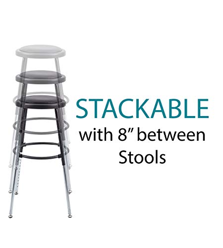 Image of Stand Up Desk Store Stackable Adjustable-Height Classroom Office Workstation Stool (Black, 2 Pack)