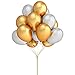 LeeSky 100Pcs 12Inch Thicken Round Pearlescent Latex Balloons- Gold & Silver Latex Balloons -Bachelorette Wedding Birthday Hawaii Party Decoration Supplies