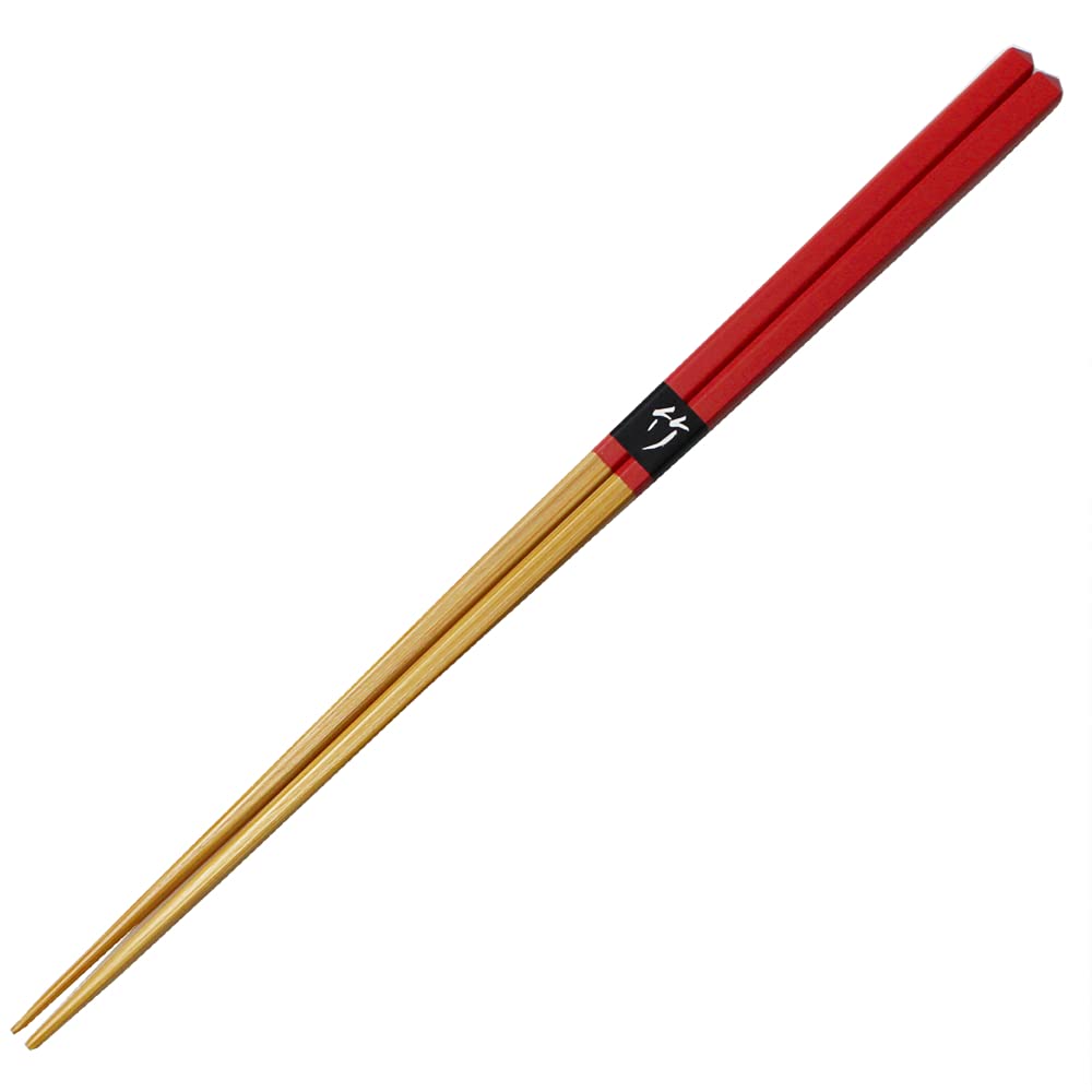 彩竹 Amazon | 竹彩本舗 ダイヤ削ぎ竹箸 黒に赤ライン 23cm カラフル