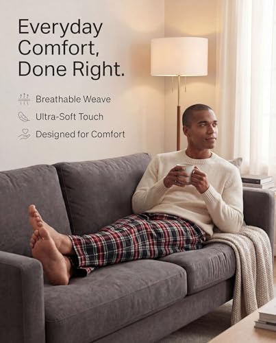 Image of Real Essentials 3 Pack: Men's Soft Cotton Flannel Pajama Pants PJ Lounge Bottoms Elastic Waist Pockets (Big and Tall)