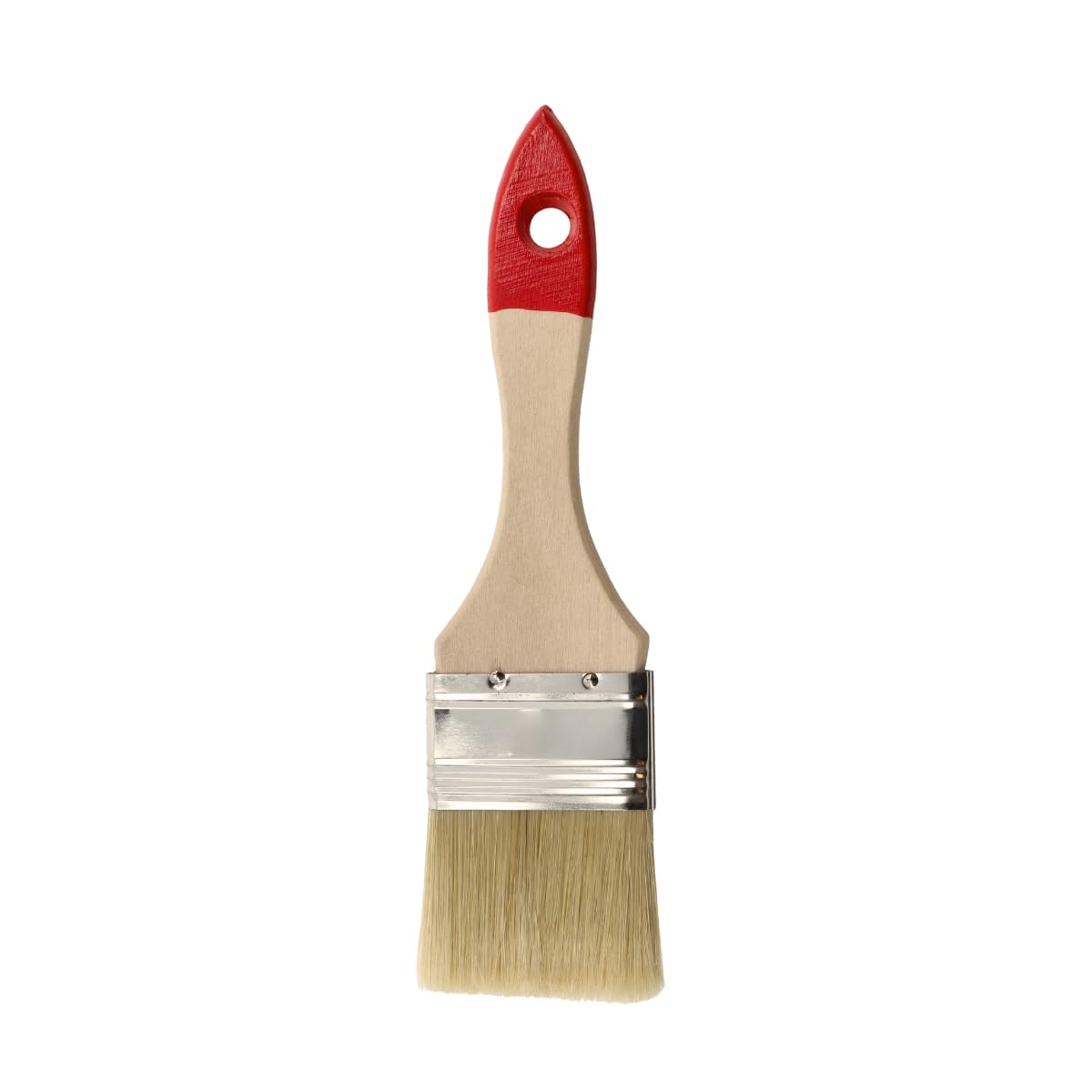 M7 Set di 5 Pennelli Piatti 2″ (circa 50 mm) Serie 30 – Pennelli per Vernice con Setole Sintetiche Chiare – Manico in Legno Naturale – Ghiera in Acciaio