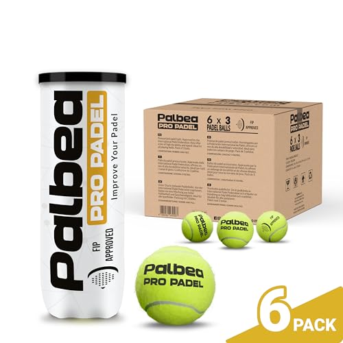 Image of Palbea PRO Padel Balls. 6 /12 /24 Tubes of 3 Padel Tennis Balls FIP Approved | Paddle Balls made of HV Felt for Training and Tournament. Suitable for Any Surface or Sites.