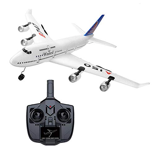 PLRB TOYS DIY RC Plane, 3CH Remote Control Airplane with Fixed Wing Function 2.4GHz RC Hobby Flying A380 Aircraft for Outdoors (Wingspan 410mm)