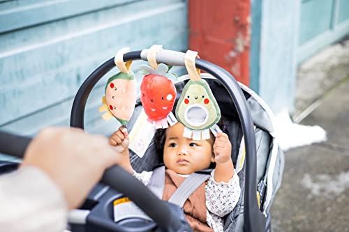 Pearhead Fruit Stroller Toys, Plush Corduroy Baby Travel Car Seat Toy Set, Baby Hanging Interactive Toys, Gender-Neutral Baby Travel Accessories, Strawberry Avocado Watermelon Set Of 3 #TOP1