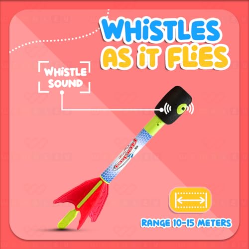 Image of Wembley Foam Rocket Launcher Slingshot Flying Rocket Toy for Kids with Whistling Sound Fly High Action Launcher Non-Toxic No Battery Needed Ideal for Birthday Gift