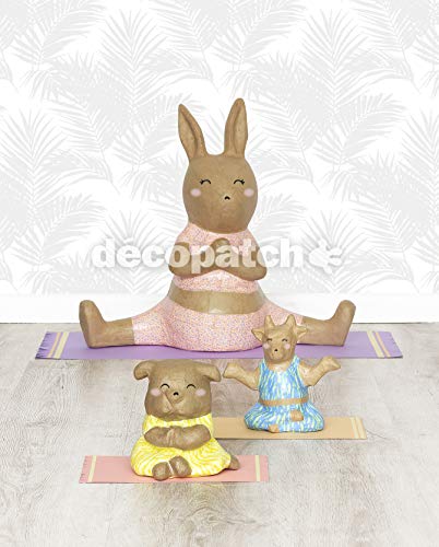 Lapin yoga Décopatch LA021C support papier mâché rigide facile à décorer - 2