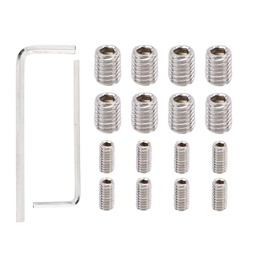 Penitue 18pcs Refrigerator Freezer Door Handle Screws, W11366418 Fridge Door Handle Mount Screws with Mounting Wrench for Most Refrigerator(Silver)