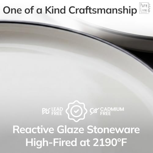 Image of 32 Piece Porcelain Dinnerware Set for 8, Handmade Plates and Bowls Set | Scandinavian Ceramic Dinner Set, Dishwasher & Microwave Safe Dish Set, Chip & Scratch Resistant Dishware Set, Scandi White